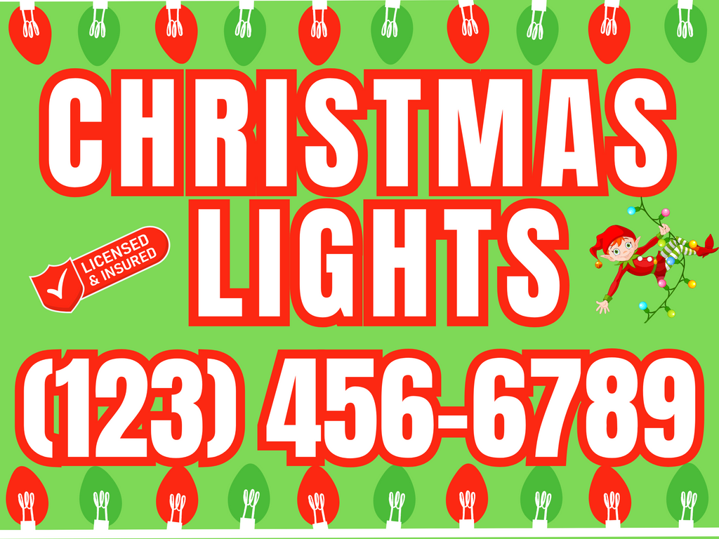 Christmas Light Yard Sign Design