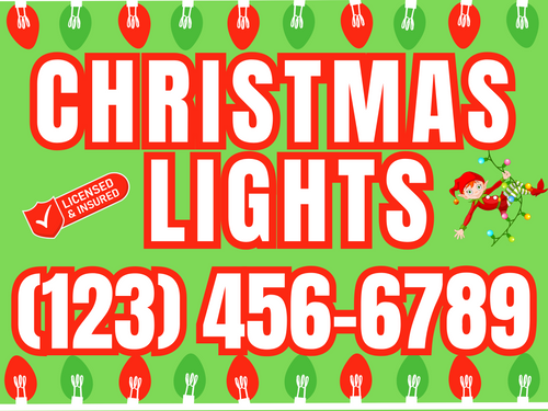 Christmas Light Yard Sign Design