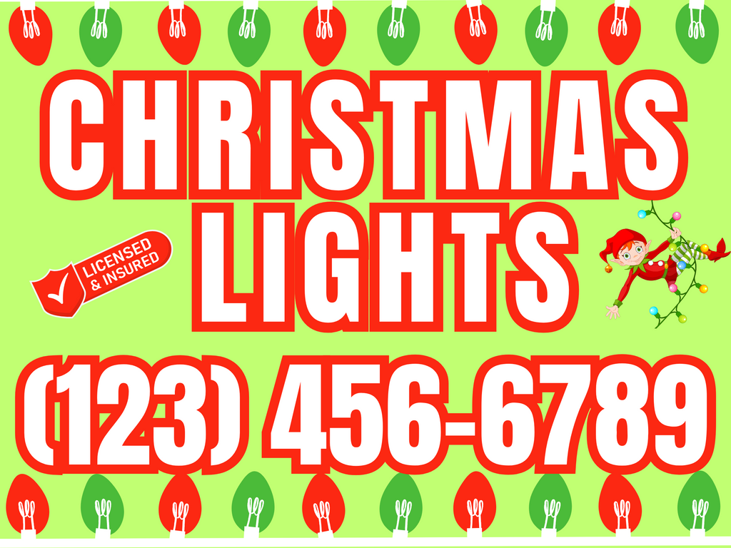Christmas Light Yard Sign Design