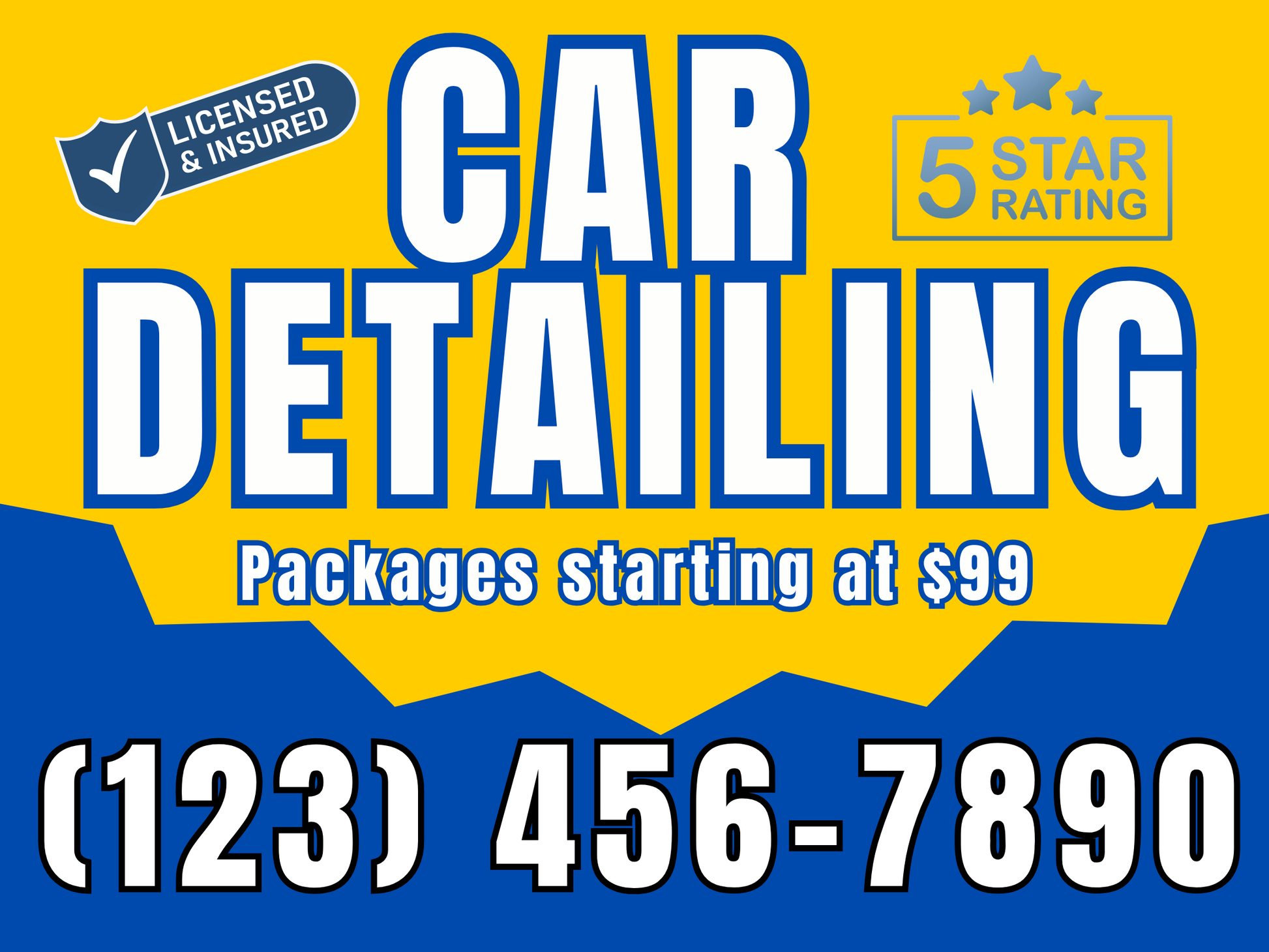 Car Detailing Yard Sign Design