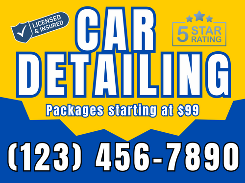 Car Detailing Yard Sign Design