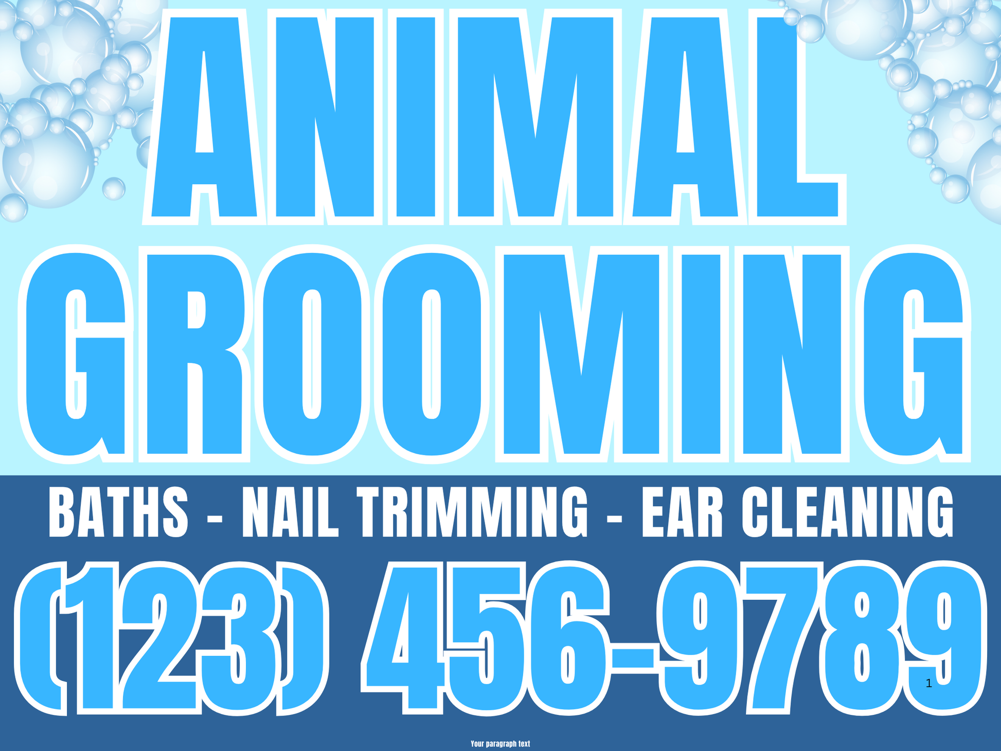 Dog Grooming Yard Sign Design