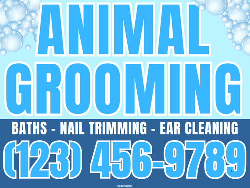 Dog Grooming Yard Sign Design