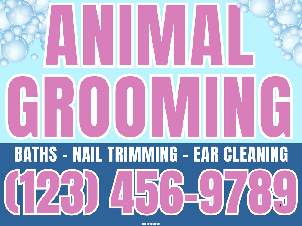 Dog Grooming Yard Sign Design