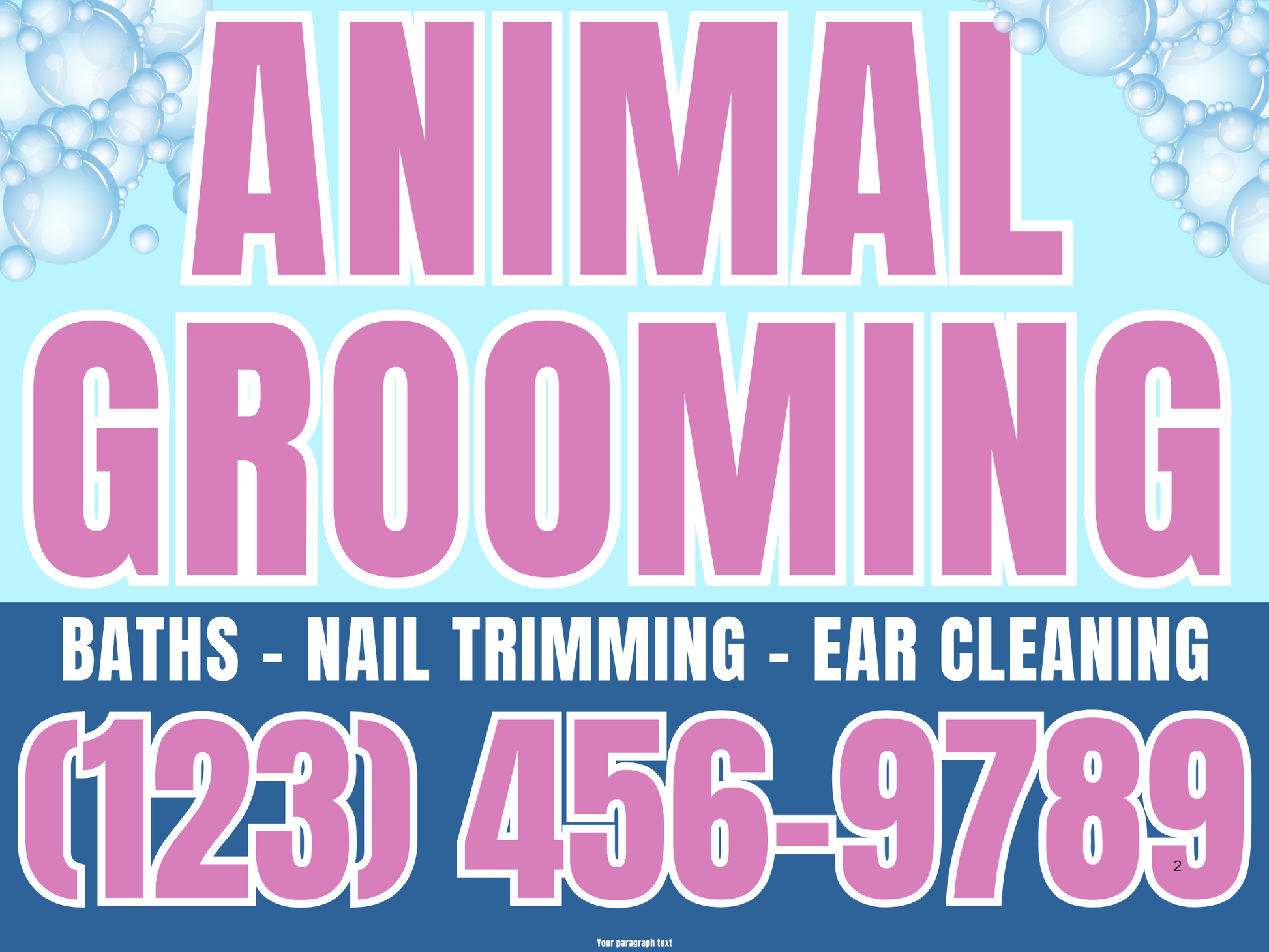 Dog Grooming Yard Sign Design