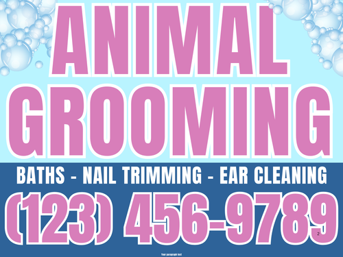 Dog Grooming Yard Sign Design