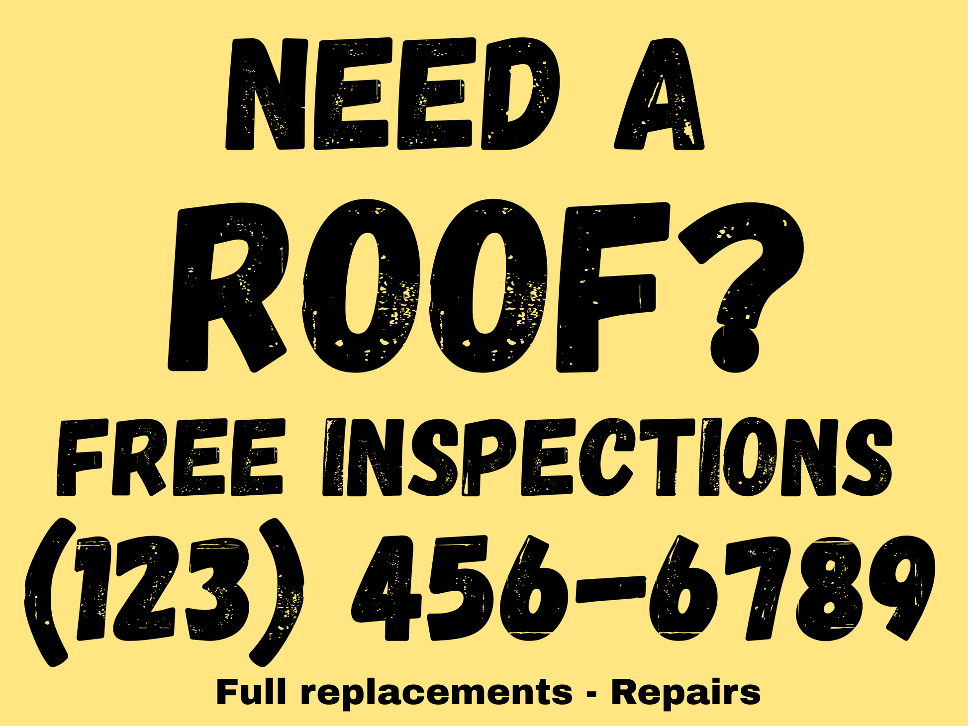 Roofer Yard Sign Design